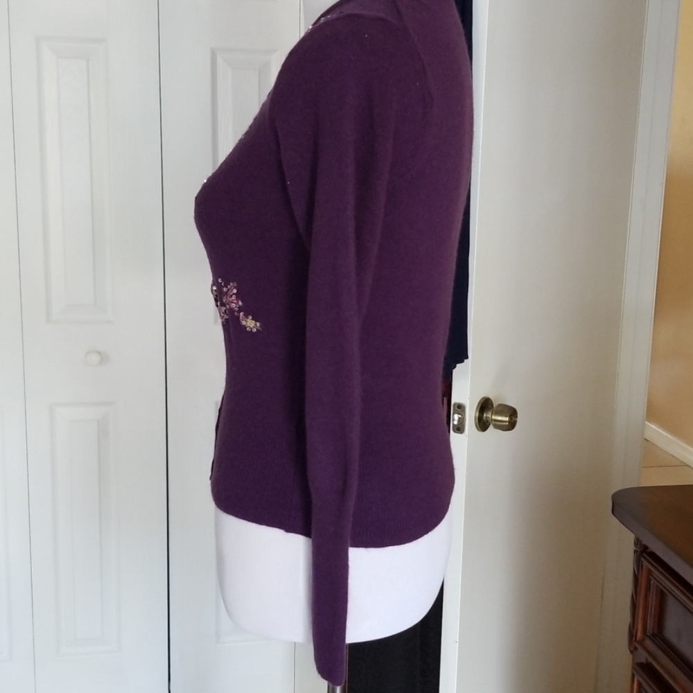 French Connection Wool Sequin Cropped Cardigan - image 3